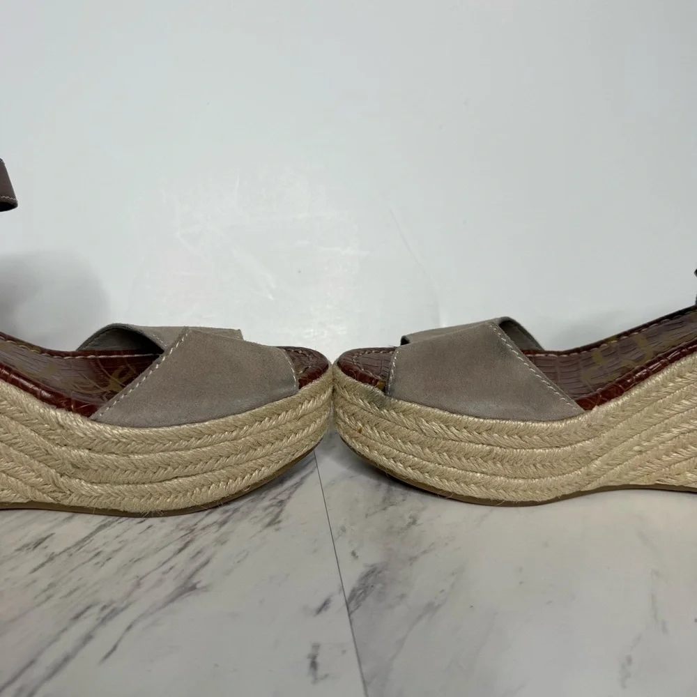 Sam Edelman Dimitree Gray Suede Espadrille Wedge Sandal 10M